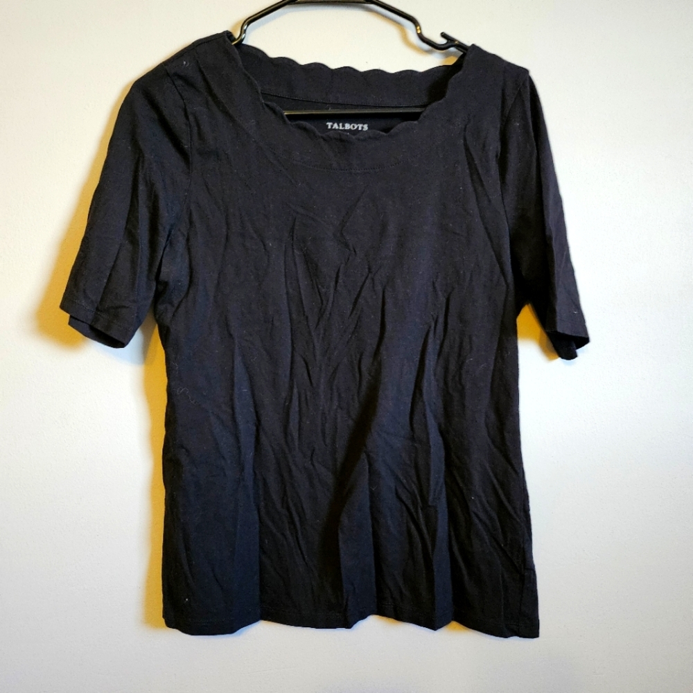 Talbots Scallop Neckline Blouse